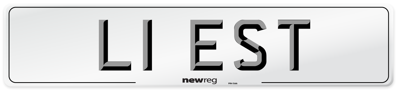 L1 EST Number Plate from New Reg